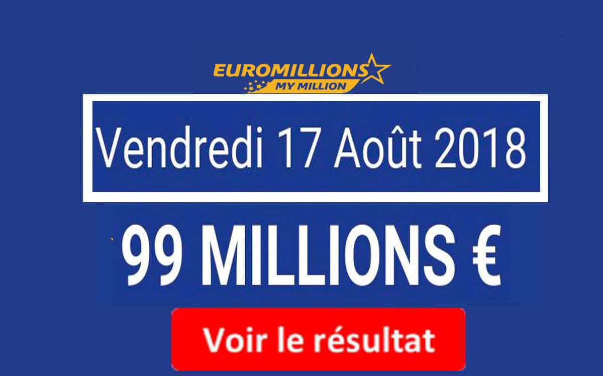 résultat euromillions du 17 aout 2à18