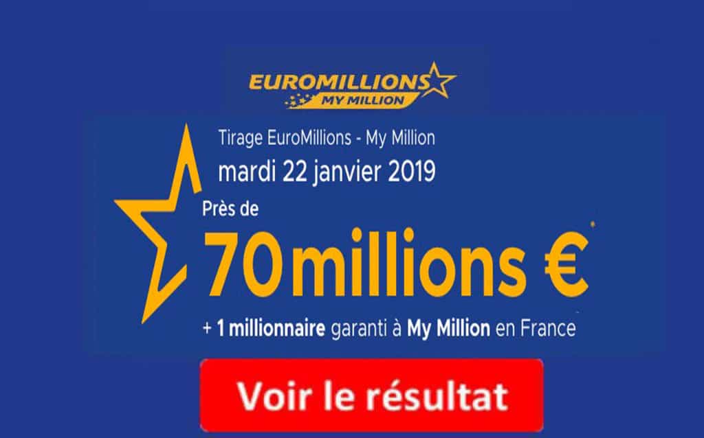 resultat euromillions mardi 22 janvier 2019