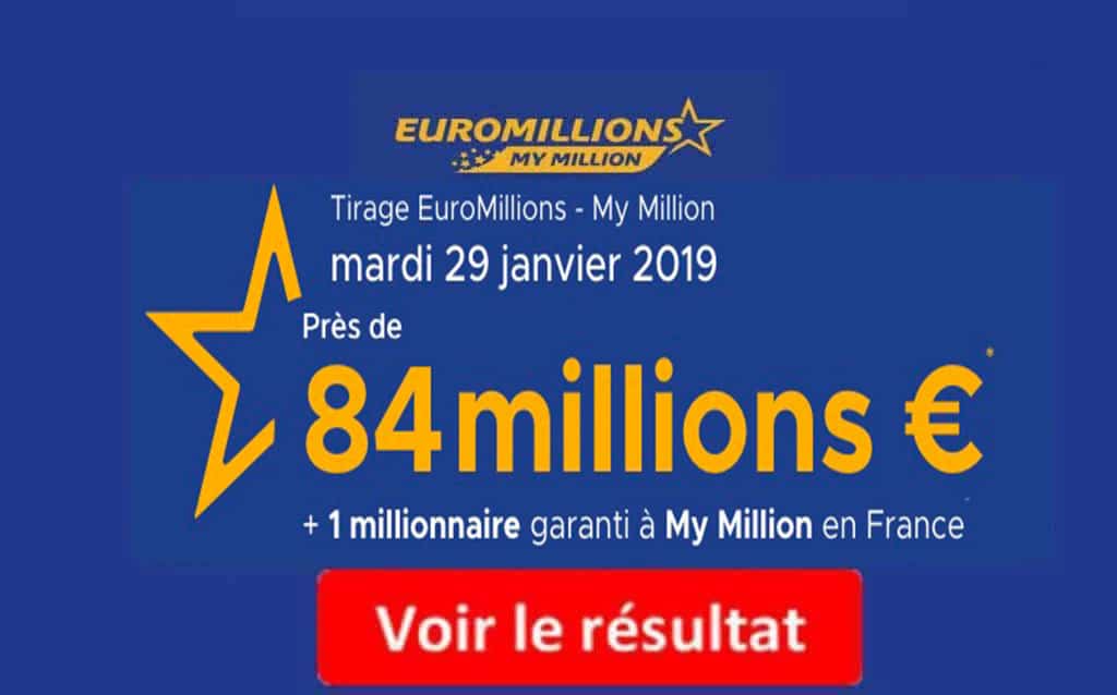 resultat euromillion mardi 29 janvier 2019
