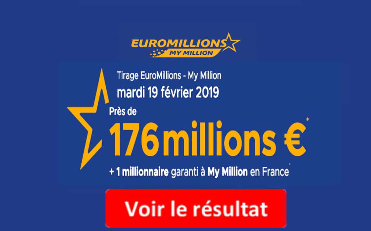 resultat euromillion mardi 19 février 2019