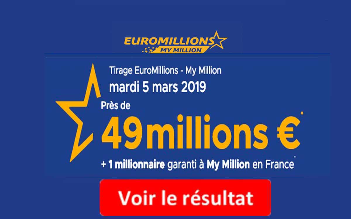 resultat euromillion mardi 5 mars 2019