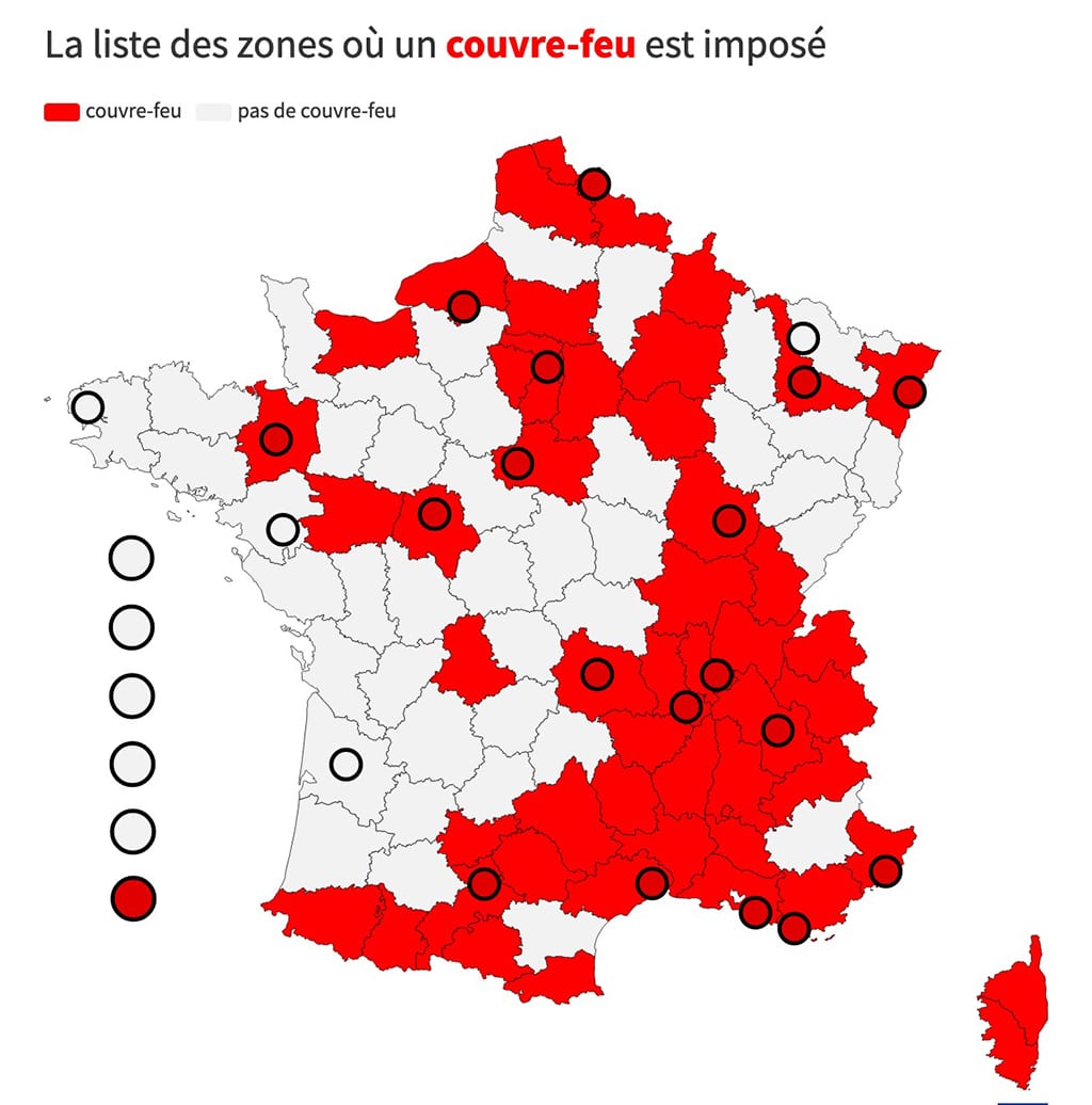 Couvre feu carte