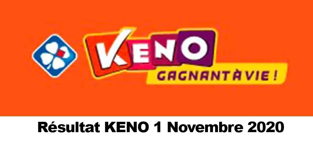 Resultat KENO 1 novembre 2020 tirage midi et soir