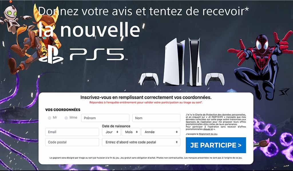 Gagner PS5 gratuitement