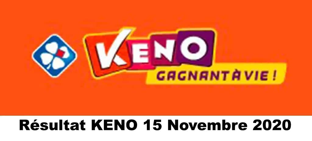 Resultat KENO 15 Novembre 2020 tirage midi et soir