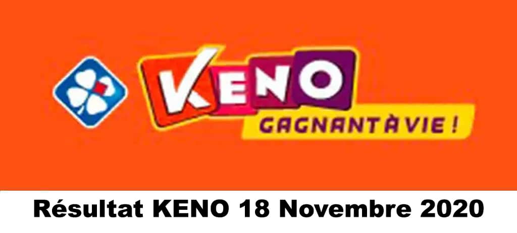 Resultat KENO 18 Novembre 2020 tirage midi et soir