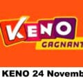 Resultat KENO 24 NOvembre 2020 tirage midi et soir
