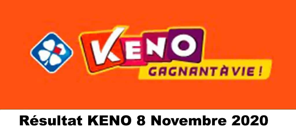 Resultat KENO 8 Novembre 2020 tirage midi et soir
