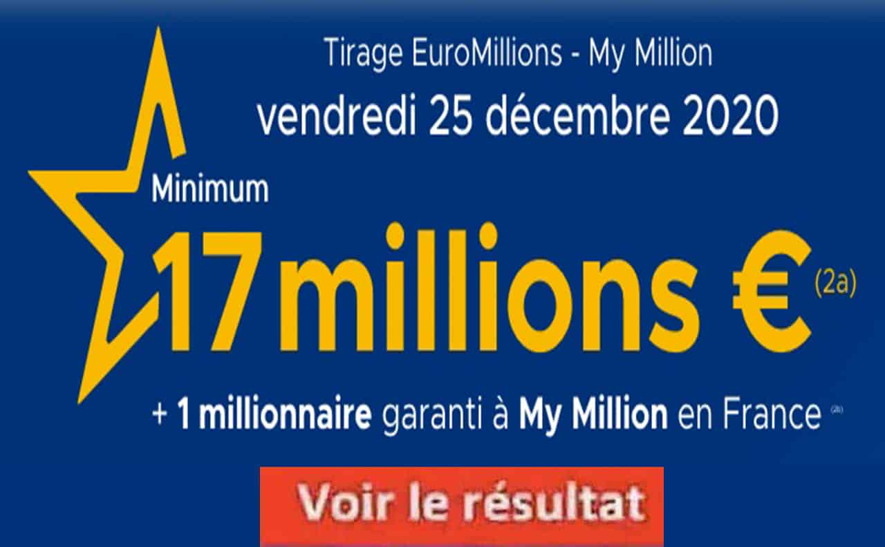 Resultat Euromillion 25 décembre 2020