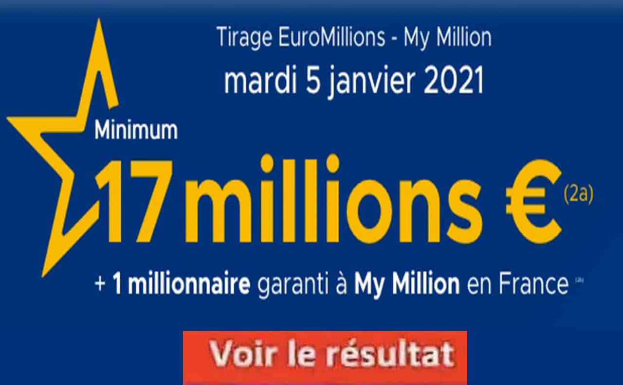 Resultat Euromillion 5 janvier 2021