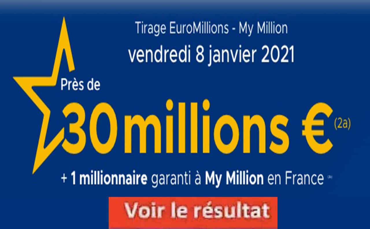 Resultat Euromillion 8 janvier 2021