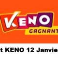 Resultat KENO 12 Janvier 2021 tirage midi et soir
