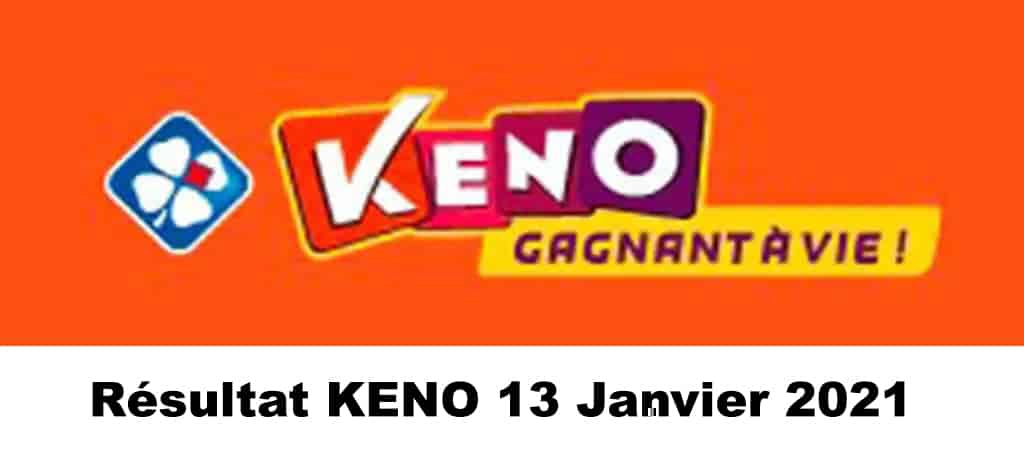 Resultat KENO 13 Janvier 2021 tirage midi et soir