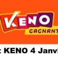 Resultat KENO 4 Janvier 2021 tirage midi et soir