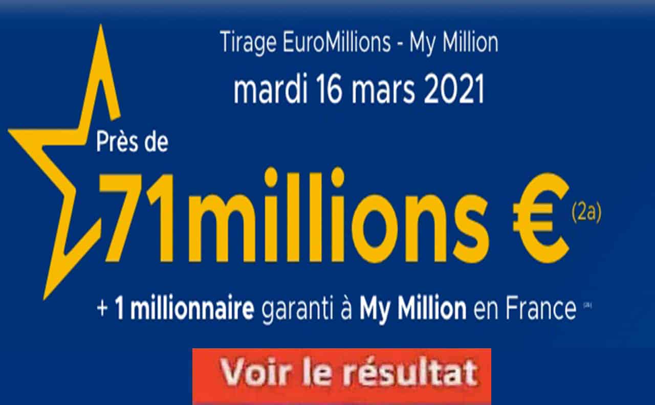 Resultat Euromillion 16 Mars 2021