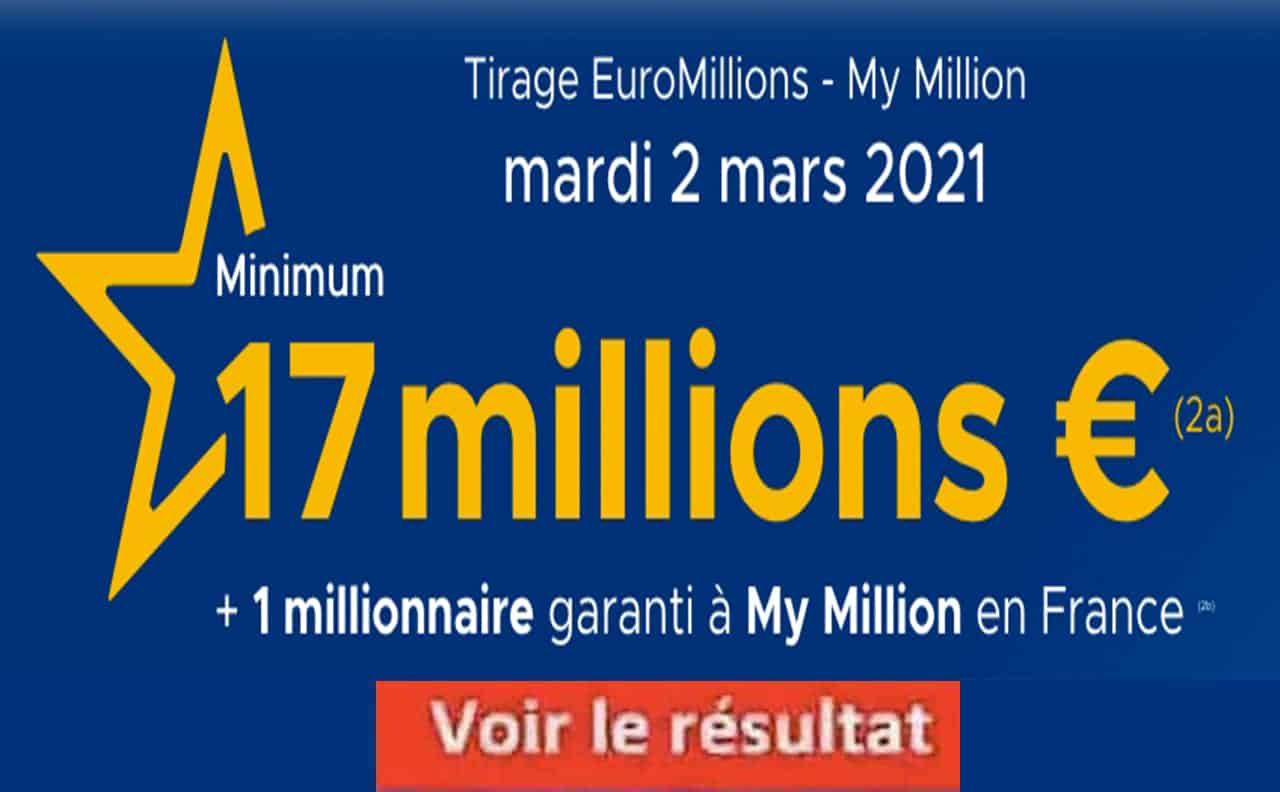 Resultat Euromillion 2 Mars 2021