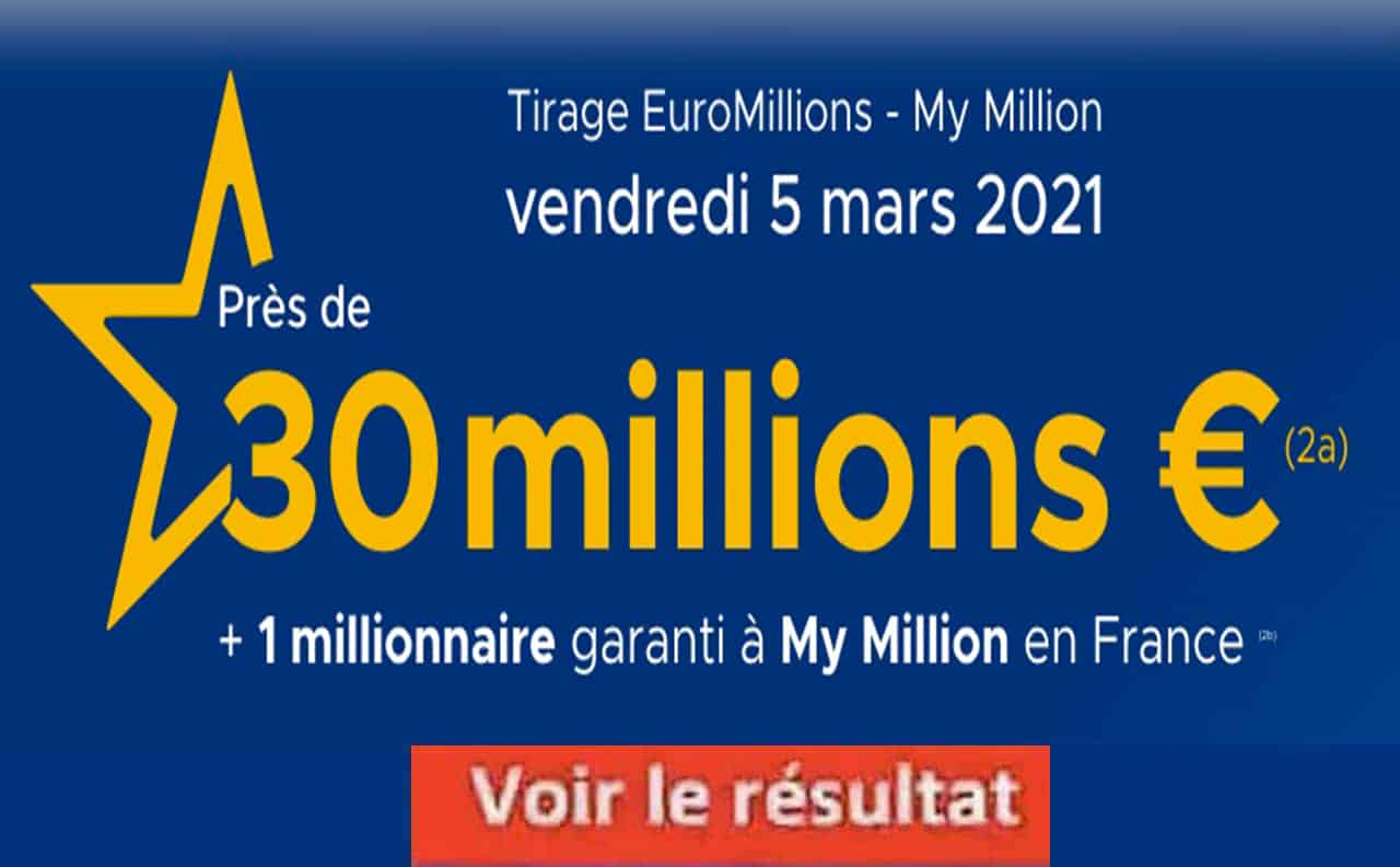 Resultat Euromillion 5 Mars 2021
