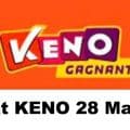 Résultat KENO 28 Mars 2021 tirage midi et soir