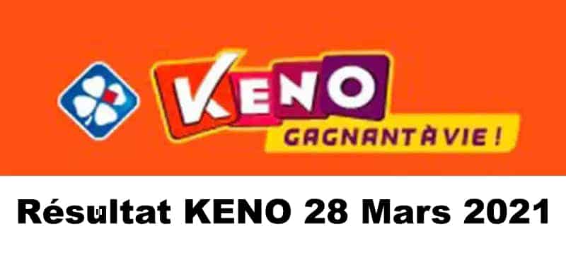 Résultat KENO 28 Mars 2021 tirage midi et soir
