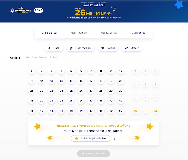 Résultat Euromillions et My Million du 24 décembre 2021 et grille des