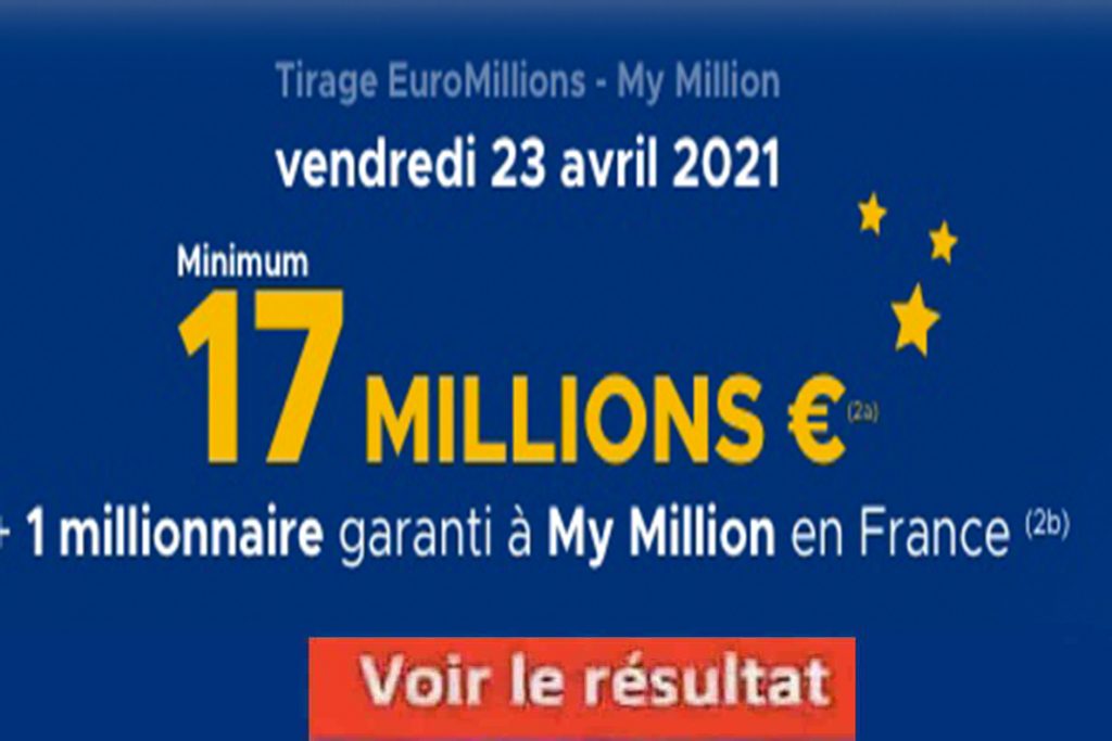 Resultat fdj Euromillions 23 avril 2021