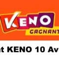 Résultat KENO 10 avril 2021 tirage midi et soir