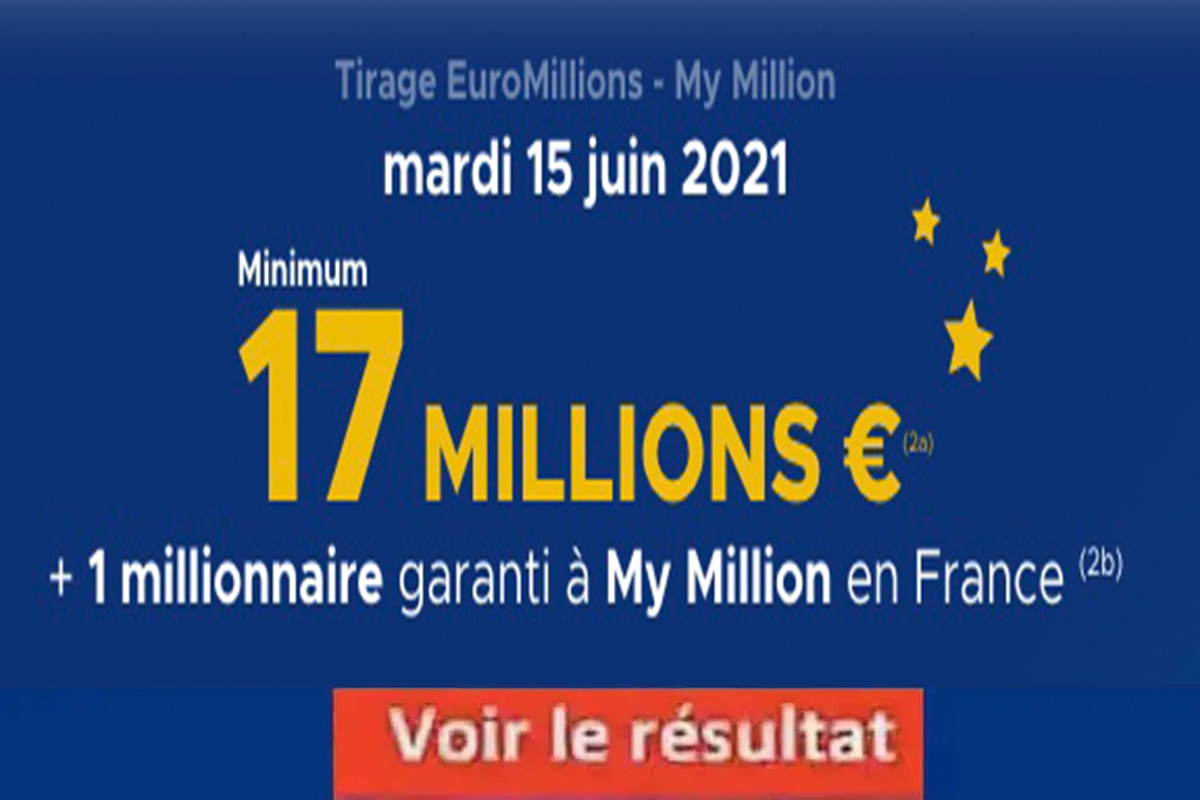 Resultat Euromillion 15 juin 2021