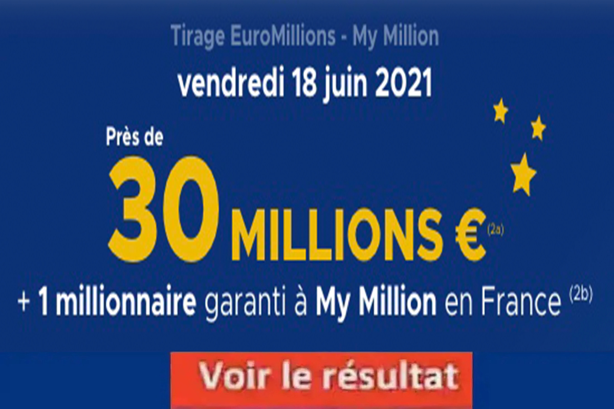 Resultat Euromillion 18 juin 2021