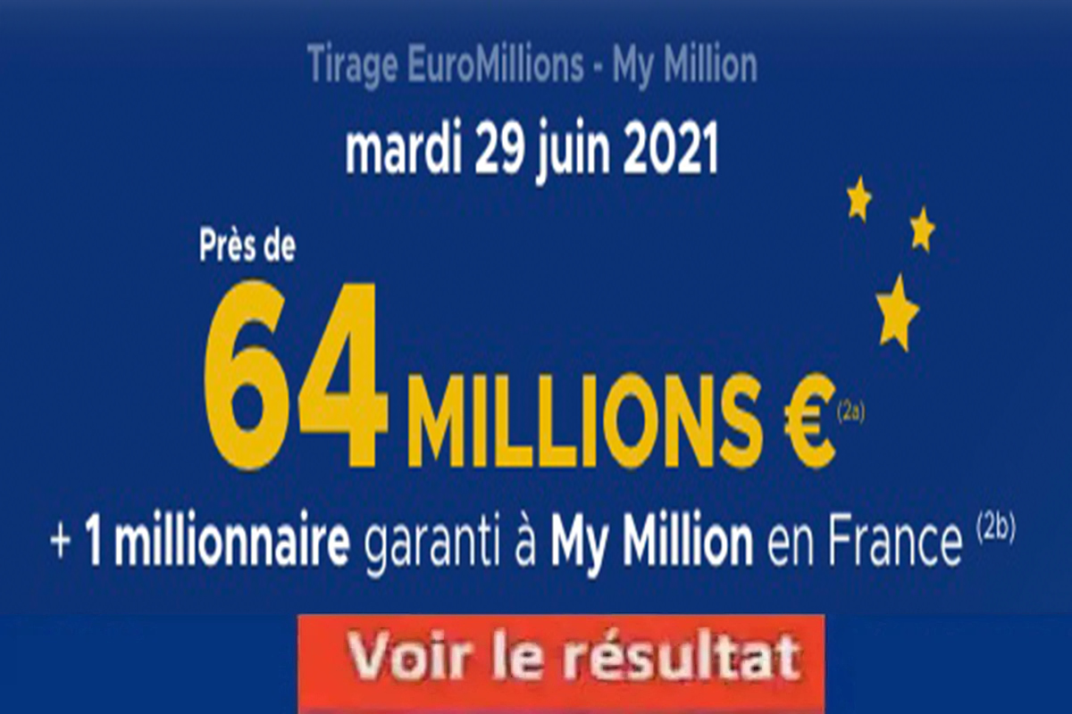 Resultat Euromillion 29 juin 2021