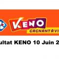 Resultat KENO 10 Juin 2021 tirage midi et soir