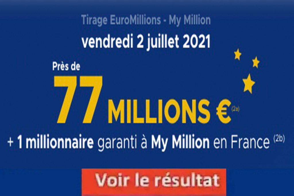 Tirage De L'euro Millions Du 29 Juillet Résultat Euromillions et My Million tirage FDJ 2 juillet 2021 et gains