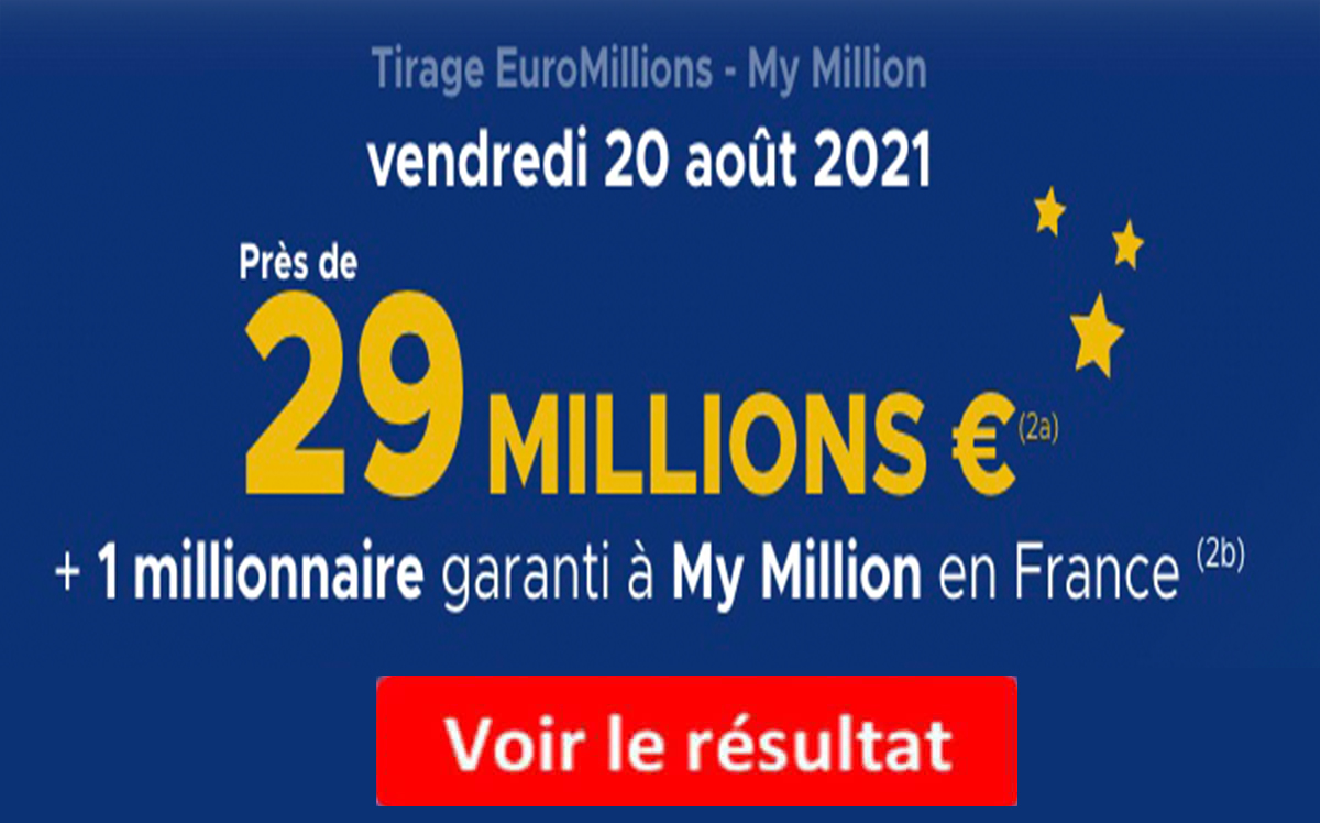 Resultat Euromillions 20 aout 2021