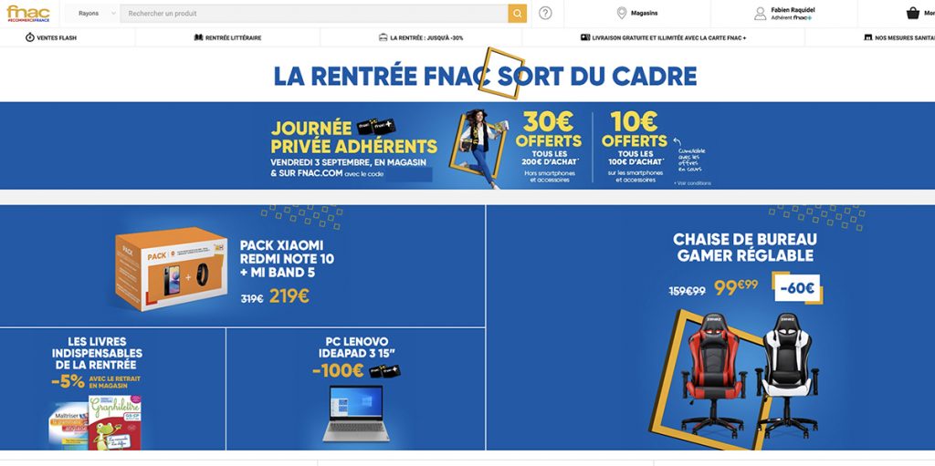 Code promo Fnac 10€ à 30€ offerts pour la rentrée Septembre 2021