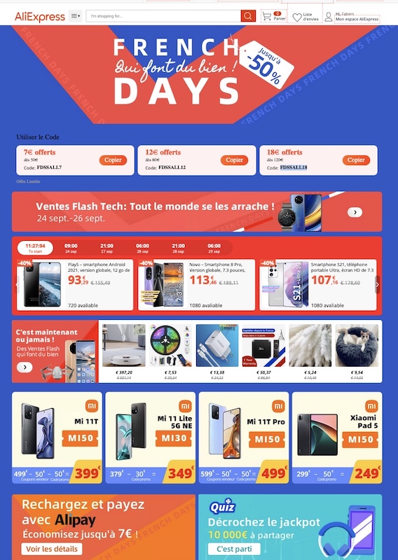 French Days Aliexpress promo 2021