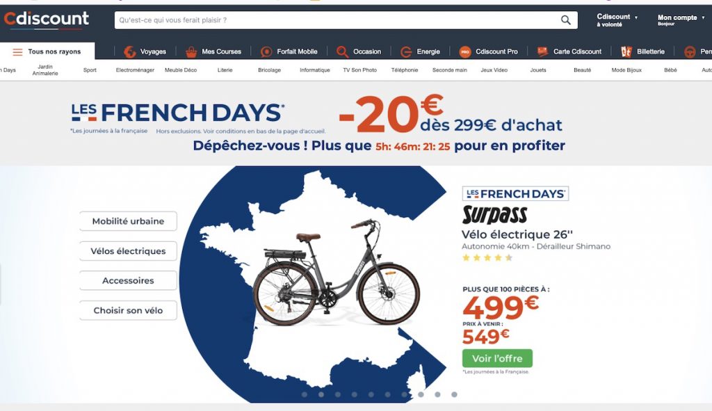 French Days Cdiscount code promo de 20€ de réduction ici