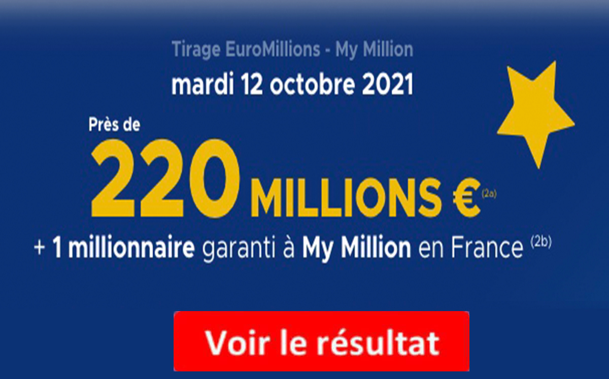 Resultat euromillions 12 octobre 2021