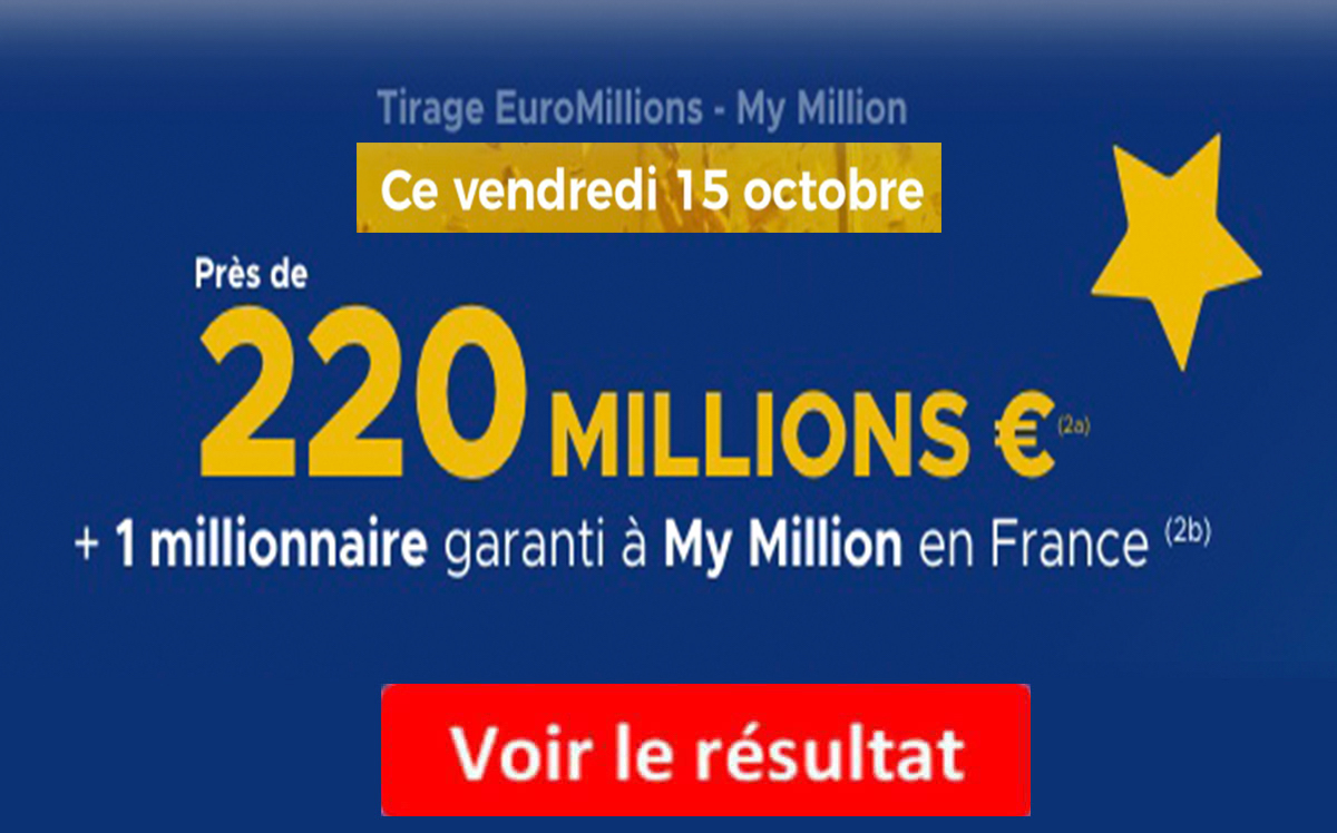Resultat euromillions 15 octobre 2021