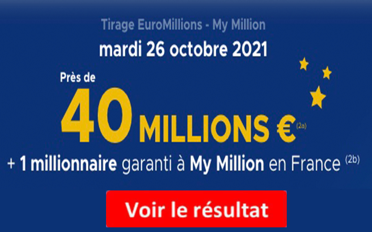 Resultat Euromillions 26 octobre 2021