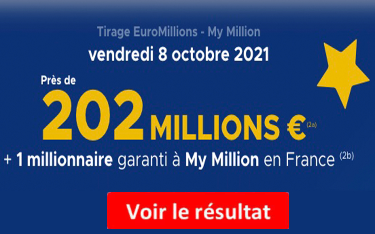 Resultat Euromillions 8 octobre 2021