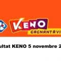 Resultat KENO 5 novembre 2021 tirage midi et soir