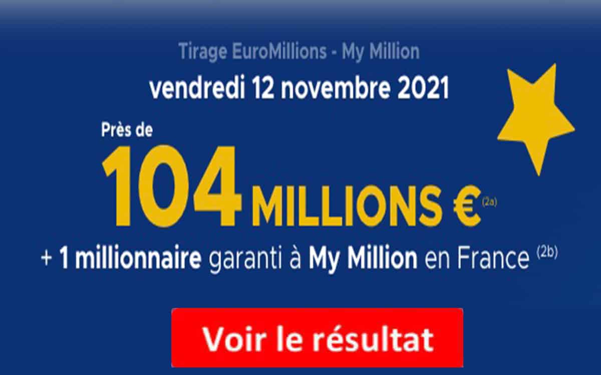 Resultat Euromillions 12 novembre 2021