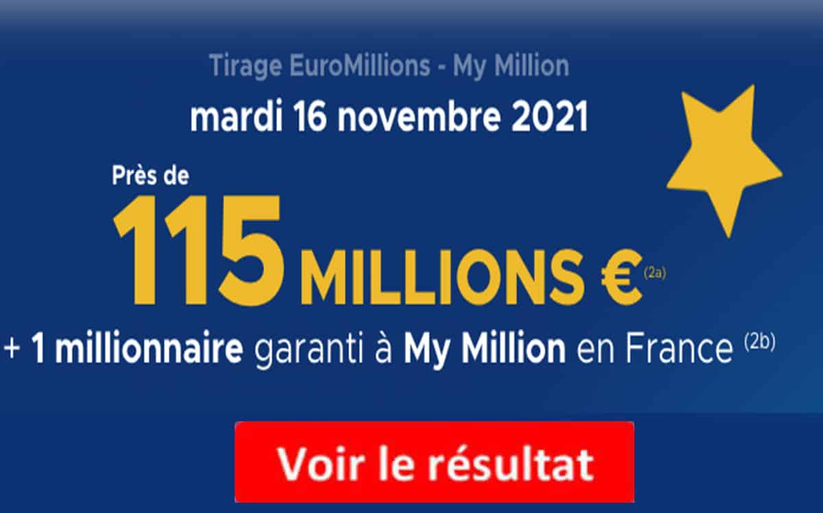 Resultat Euromillions 16 novembre 2021