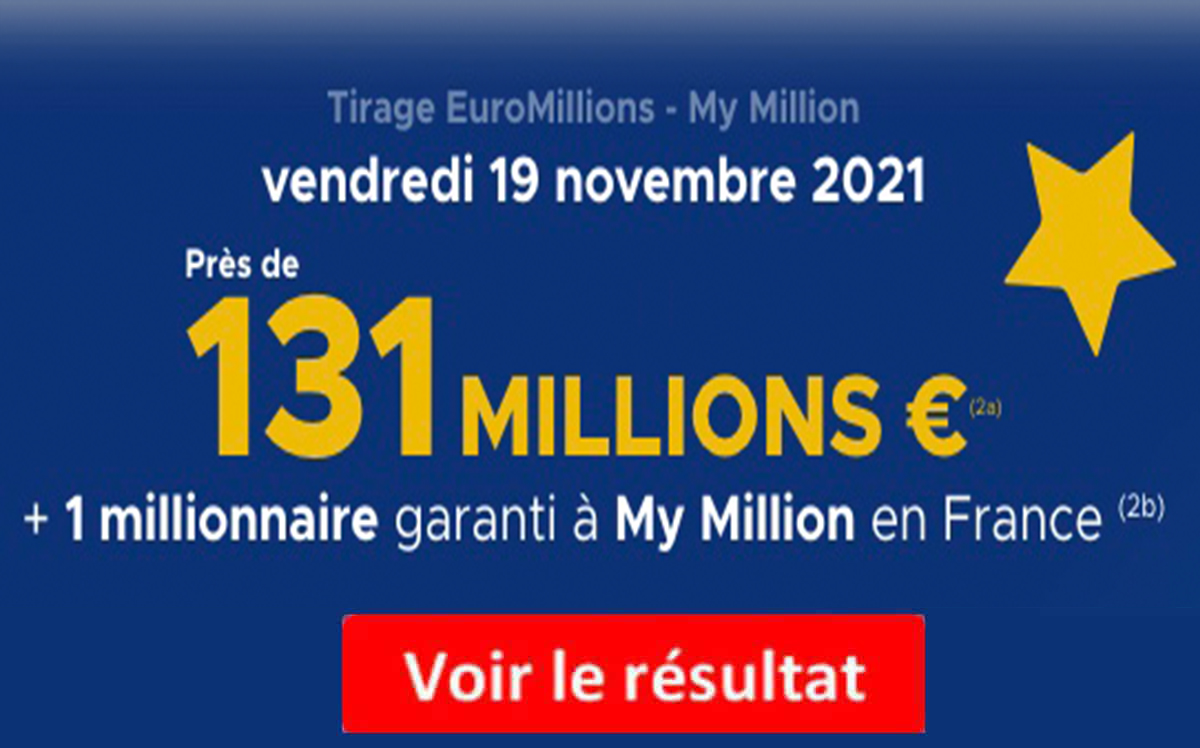 Resultat Euromillions 19 novembre 2021