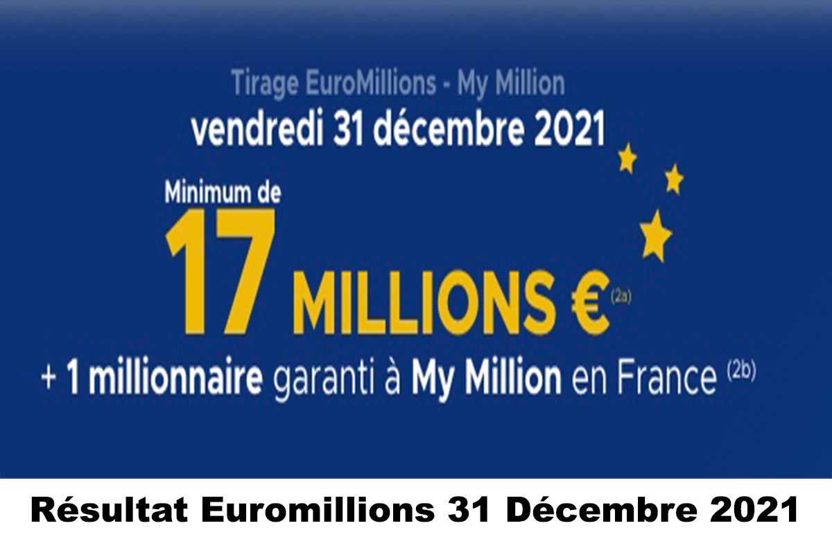Resultat Euromillion 31 décembre 2021