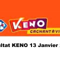 Resultat KENO 13 janvier 2022 tirage midi et soir