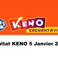 Resultat KENO 5 janvier 2022 tirage midi et soir