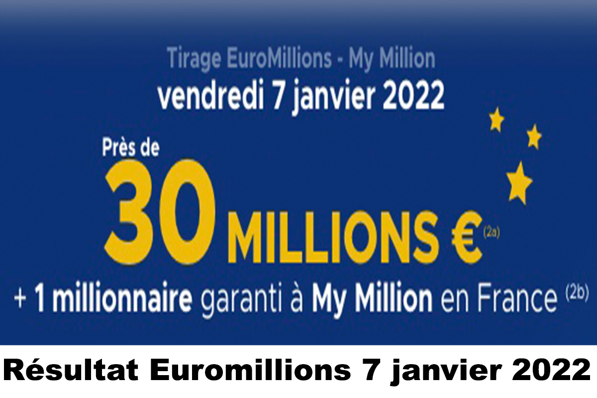 Resultat Euromillion 7 janvier 2022