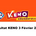 Resultat KENO 3 février 2022 tirage midi et soir