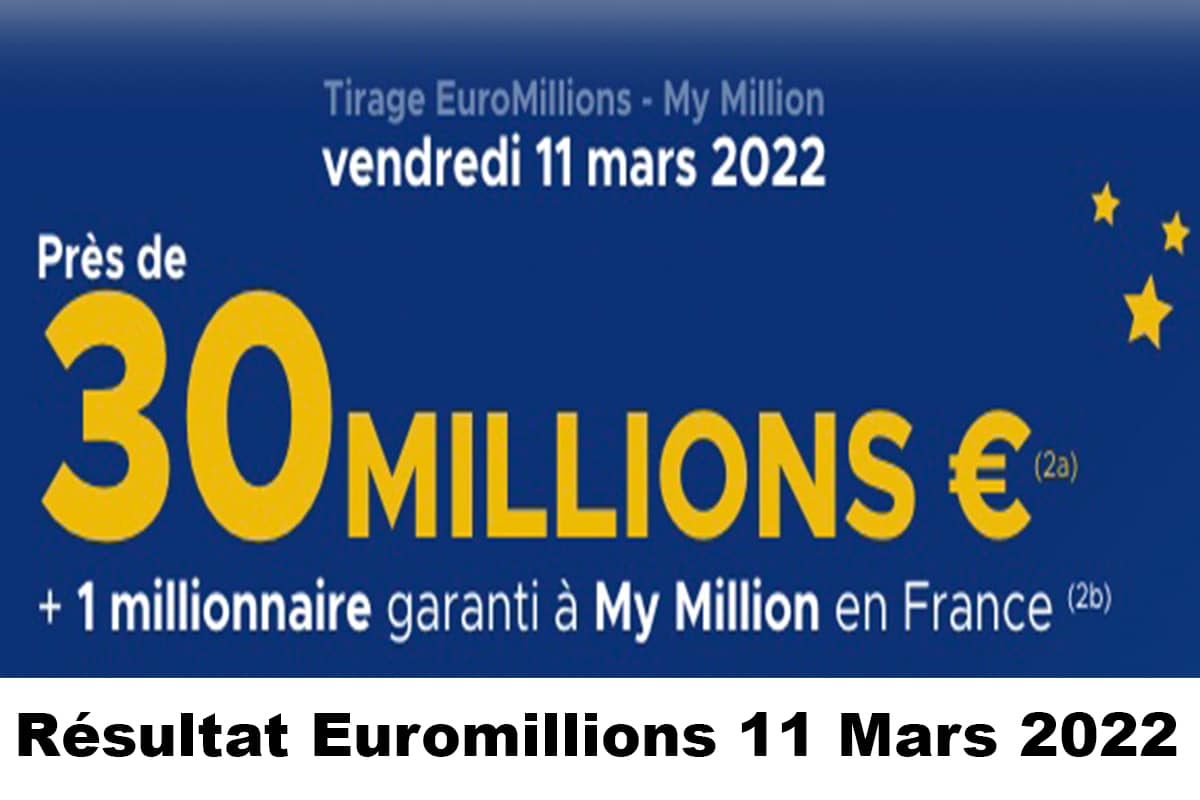 Resultat Euromillion 11 mars 2022