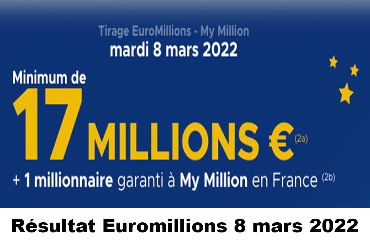 Resultat Euromillion 8 mars 2022